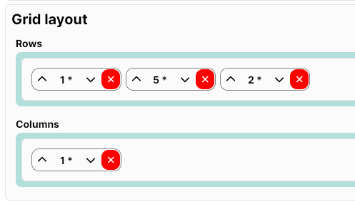 Grid rows and columns