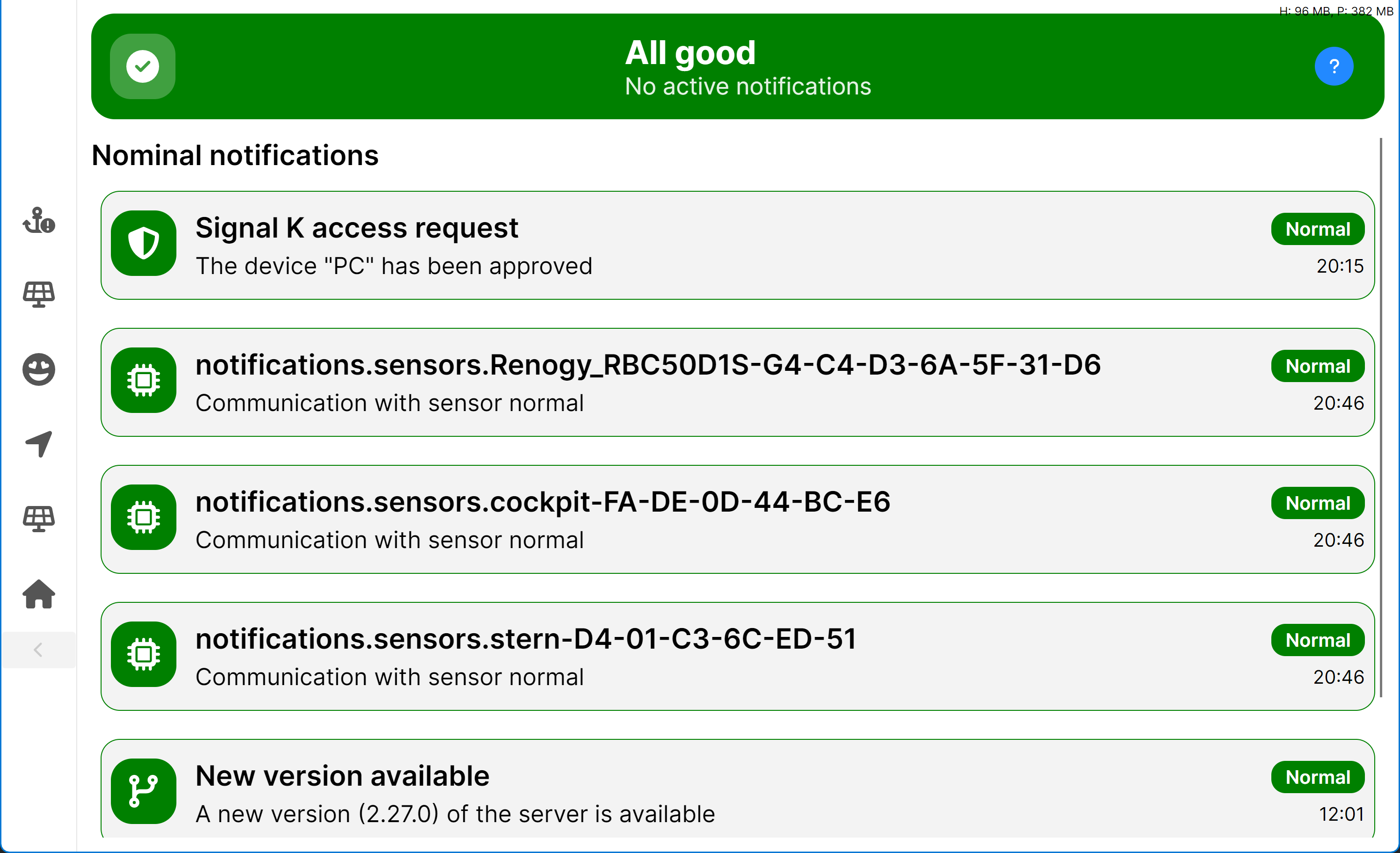 Notifications page - all good