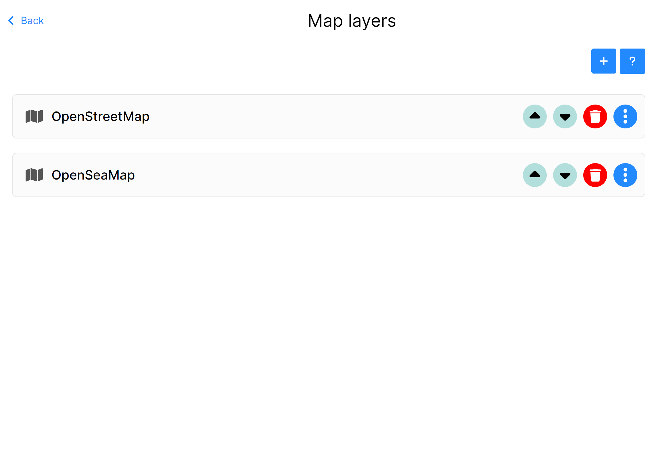 Map layers editor