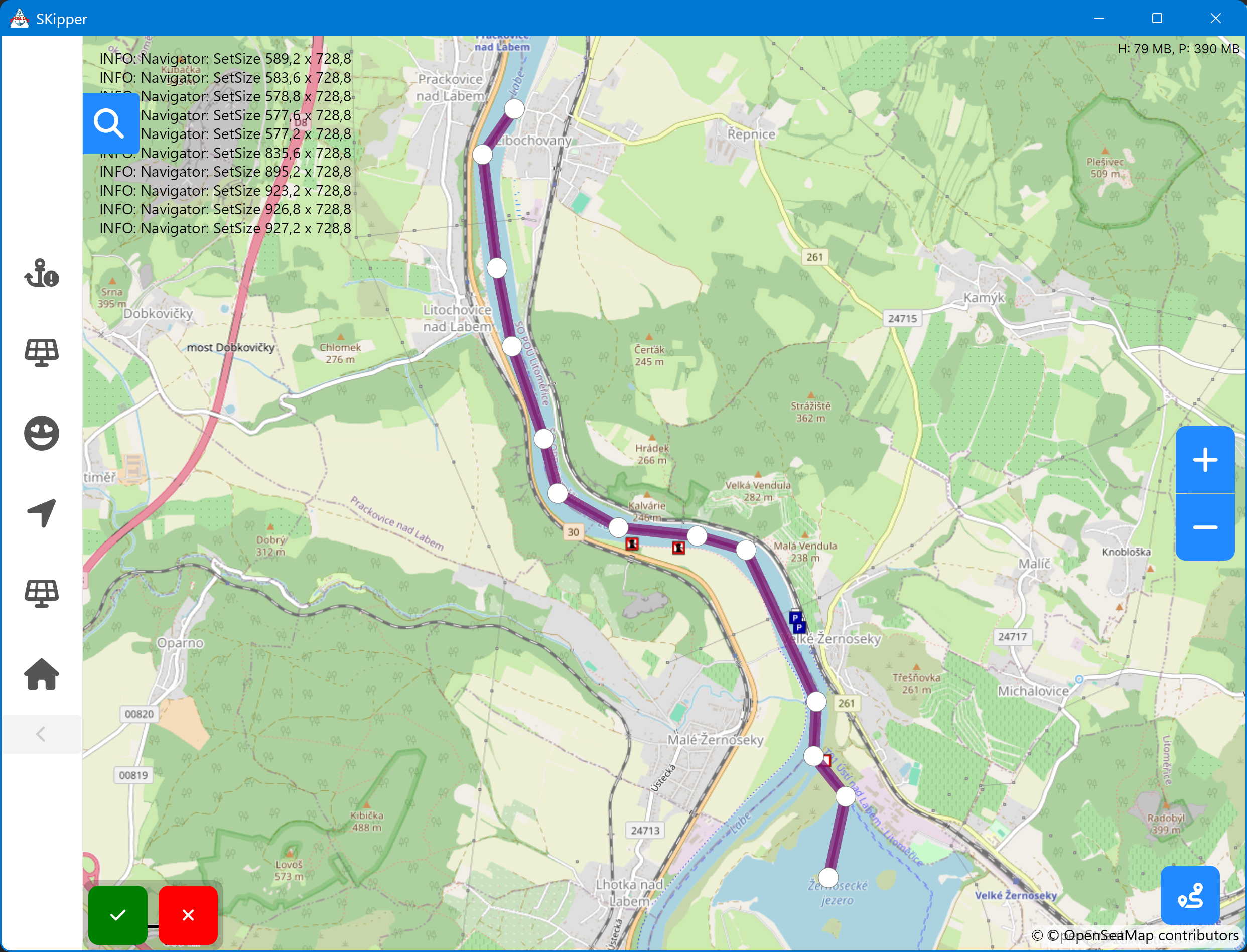 Route edit mode