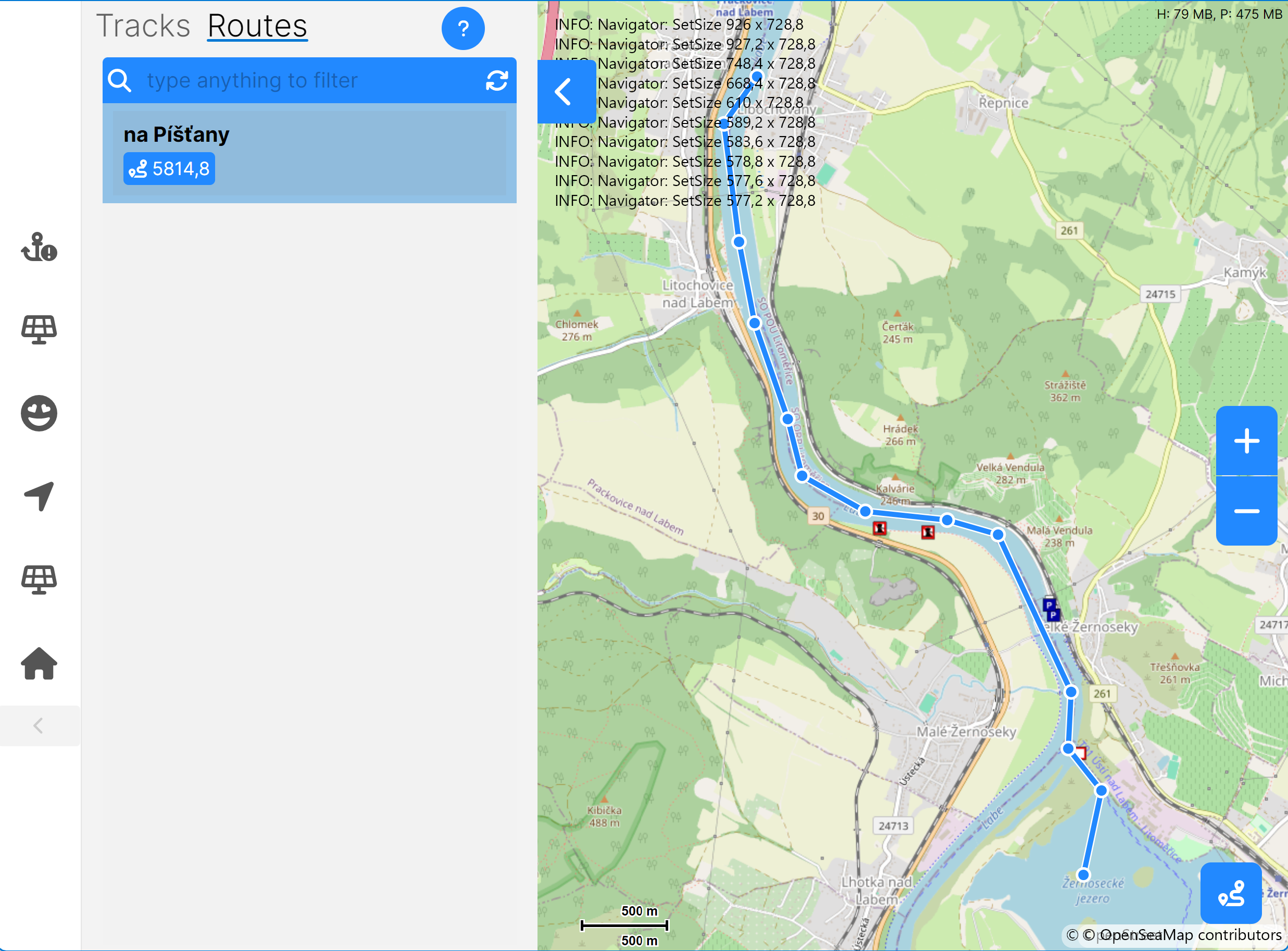 Showing route on the map